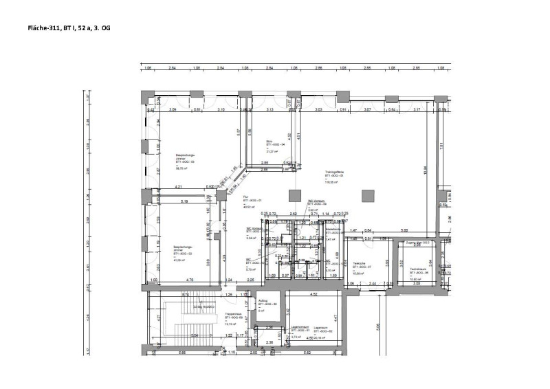 Grundrisse Fläche-311, BT I, 52 a, 3. OG links